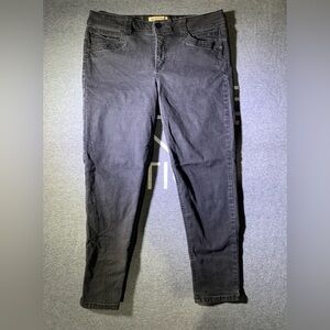 Democracy Jeans Women's 14 Skinny Ankle Denim Black Ab Solution